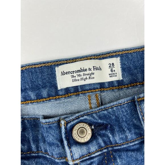 Abercrombie & Fitch The ’90s Straight Ultra High Rise Women's Jeans Size 28 (6R) - Picture 4 of 8